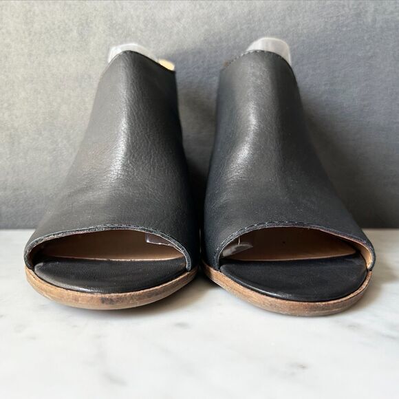 Lucky Brand Obelia Sandal Black Leather Slingback Block Heel - Women's Size 7 - Picture 4 of 9